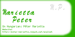 marietta peter business card